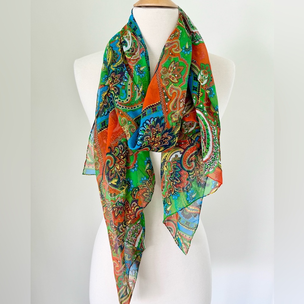 Ralph Lauren Collection Purple Label Paisley Silk Scarf